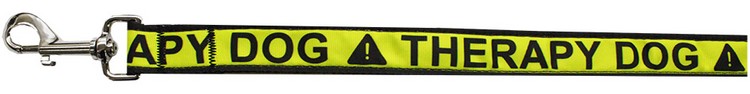 Therapy Dog Caution Tape Nylon Pet Leash 5/8in by 6ft